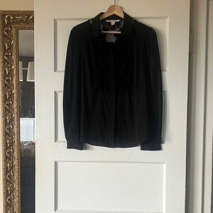 Classic and sexy all blackDVF blouse